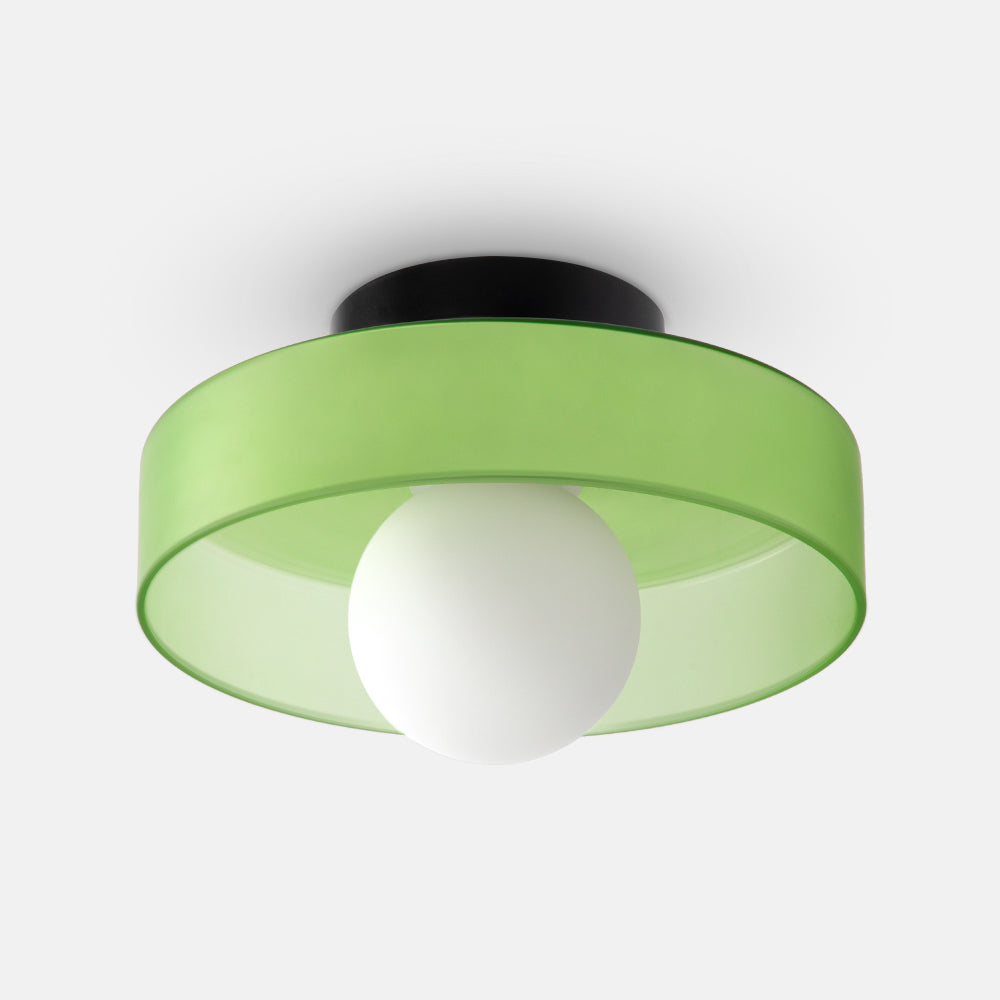 Lampada da soffitto moderna con struttura rotonda in vetro