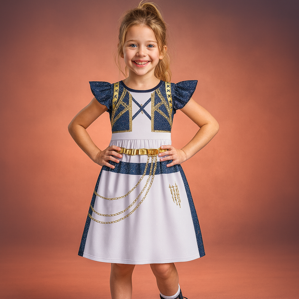 Costume Kpop Halloween pour enfants Robe de star de la pop Imprimé paillettes Tenue de scène pour performance
