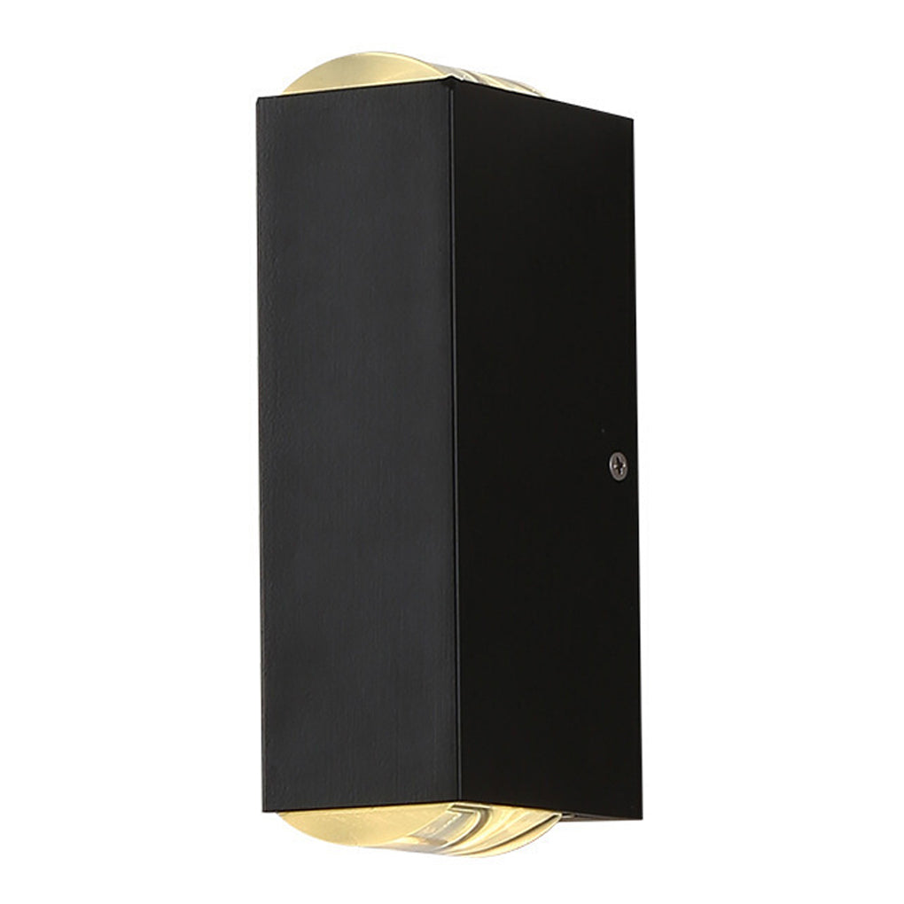 Aplique de pared LED de aluminio negro para exterior