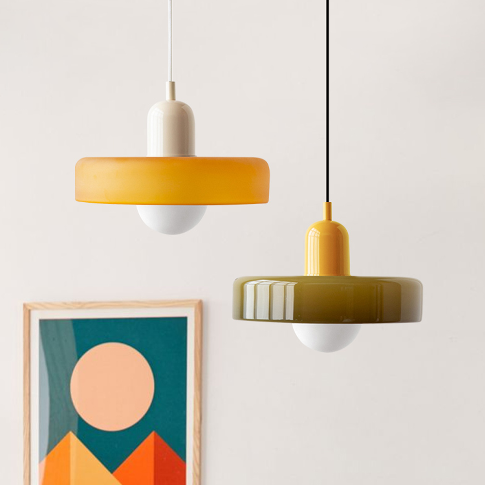 Lampada a sospensione in vetro colorato per case moderne