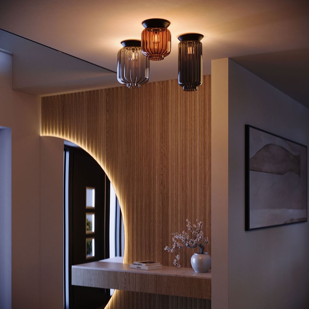 Lampade a soffitto in vetro Design moderno scanalato