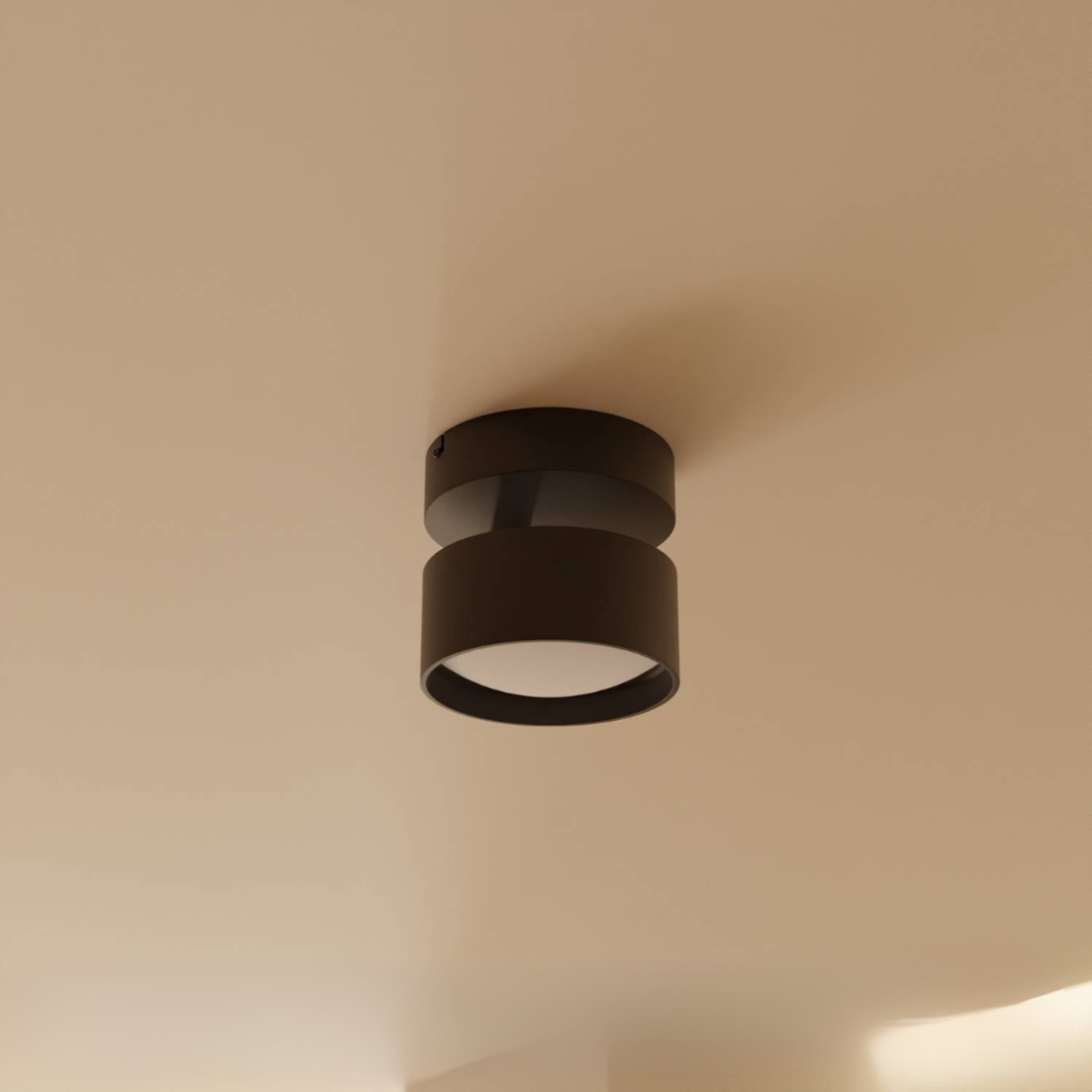 Lampade da soffitto moderne con corpo cilindrico nero