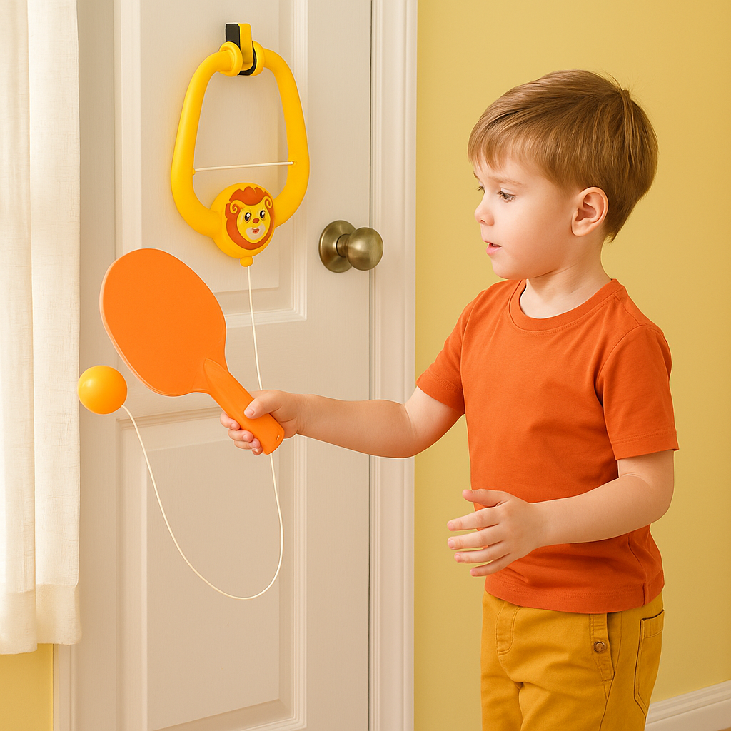 Indoor Kids Doorway Paddle Ball Game