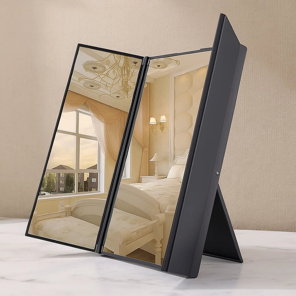 Makeup Mirror with LED Lights and Trifold Design