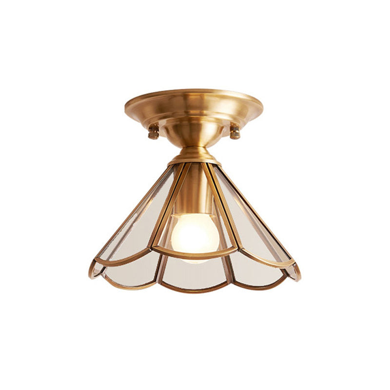 Ceiling Light Brass Metal Flush Mount Fixture
