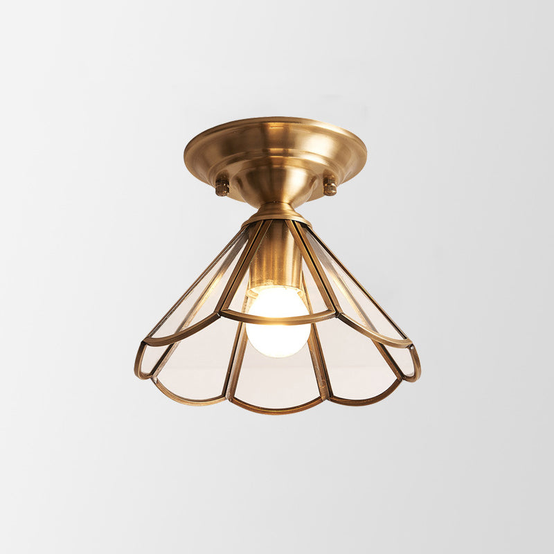 Ceiling Light Brass Metal Flush Mount Fixture