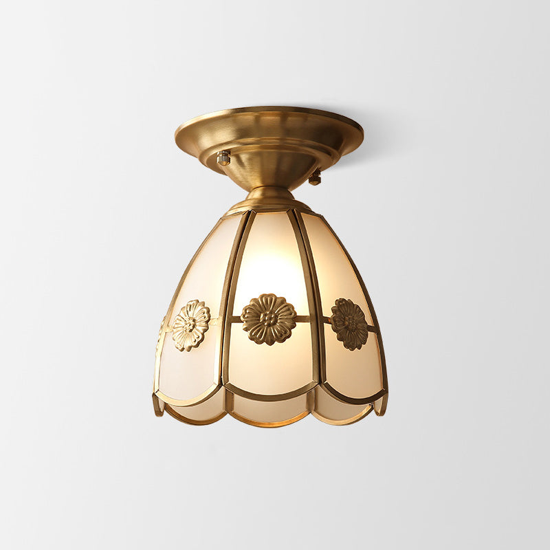Ceiling Light Brass Metal Flush Mount Fixture