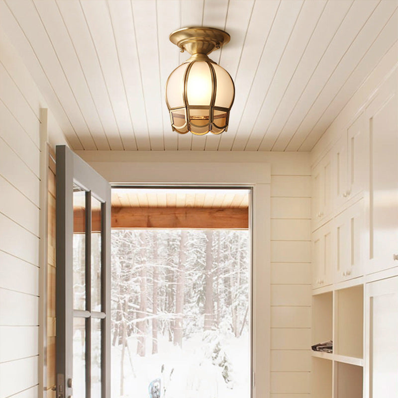 Ceiling Light Brass Metal Flush Mount Fixture