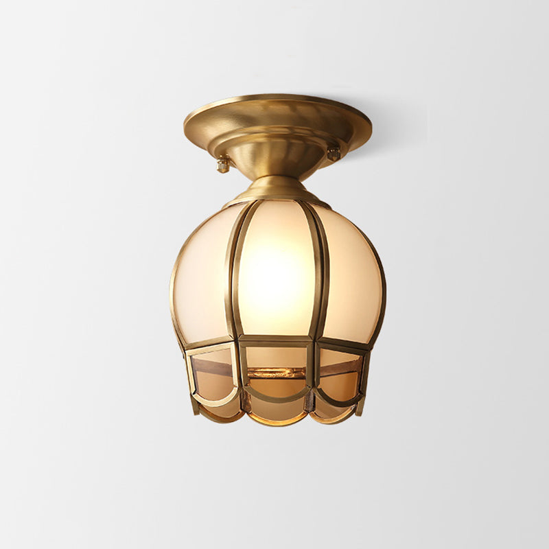 Ceiling Light Brass Metal Flush Mount Fixture