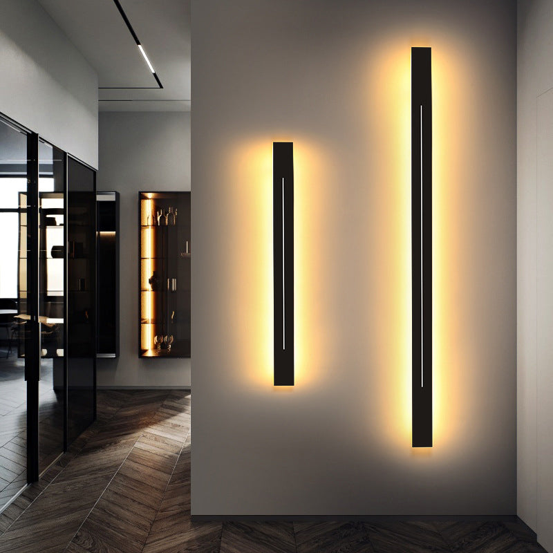 Moderne LED-Wandleuchte aus schwarzem Acryl