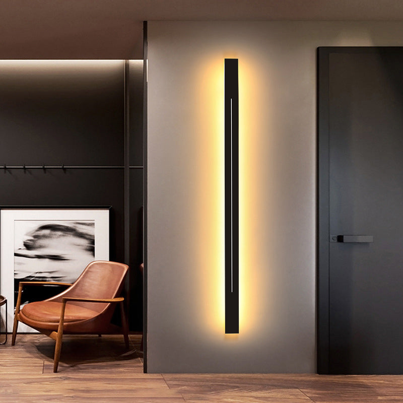 Moderne LED-Wandleuchte aus schwarzem Acryl