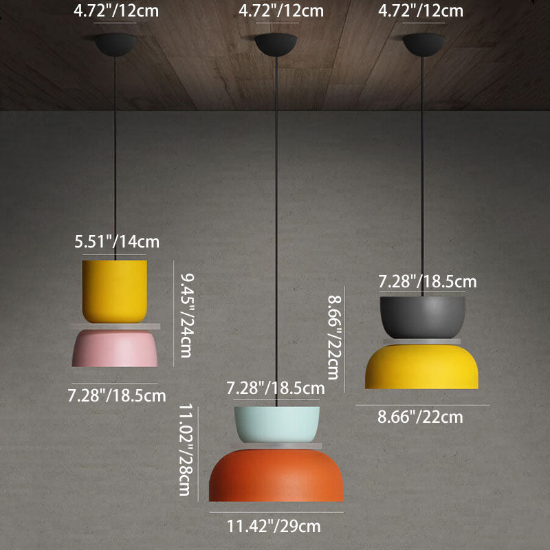 Lampada a sospensione moderna in metallo dal design colorato