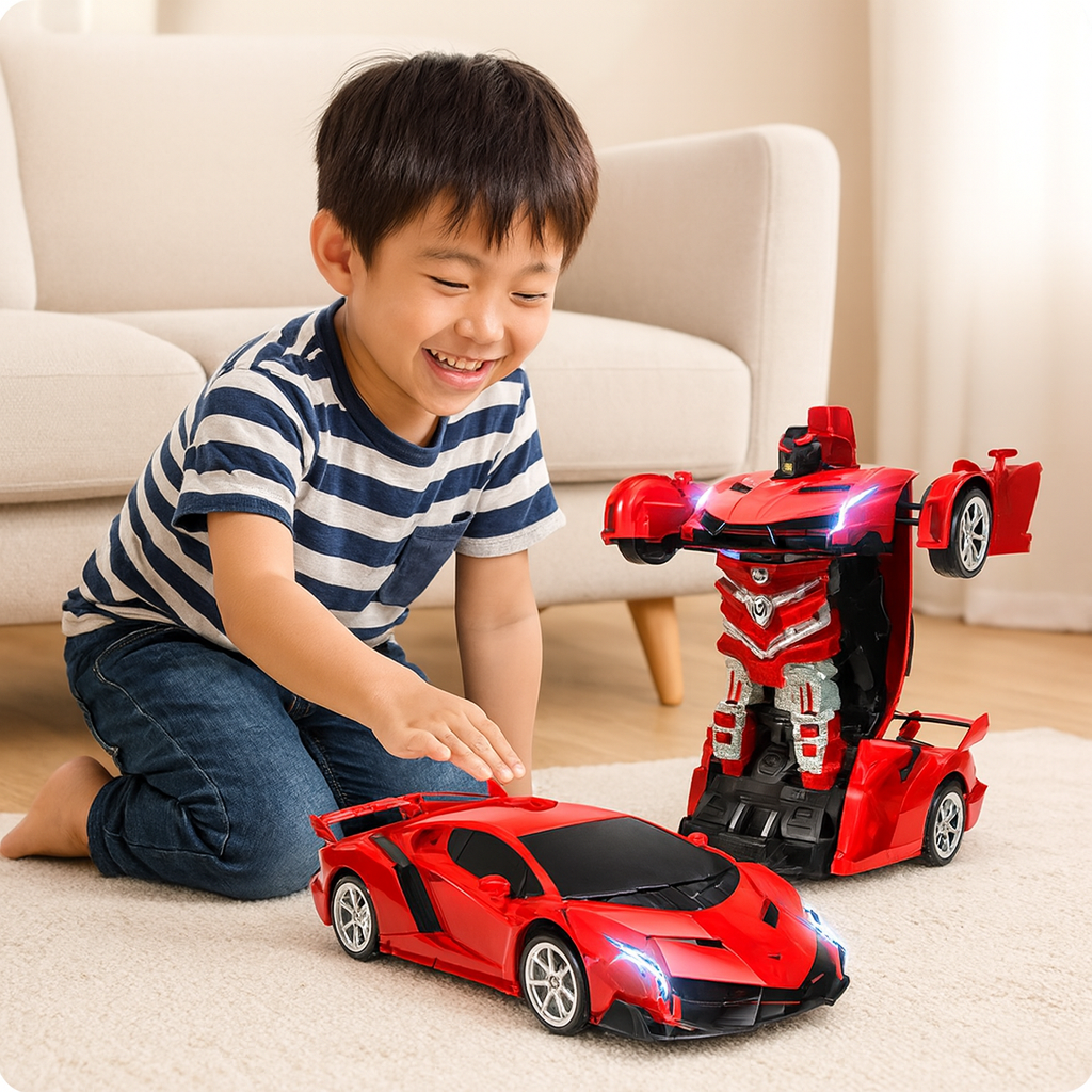 Voiture télécommandée jouet robot transformable