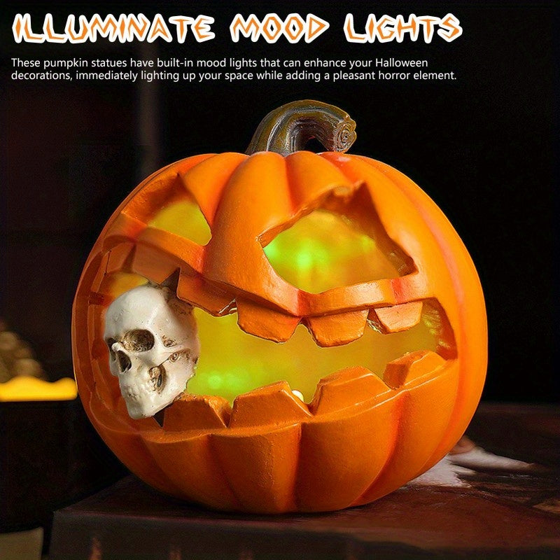 Decorazione di Halloween Zucca Intagliata Realistica Spaventosa | Prop Scheletro