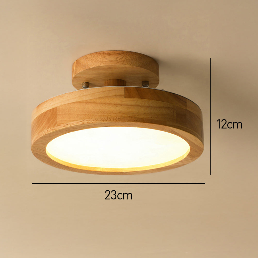 Lámpara de techo de madera con luz LED empotrada