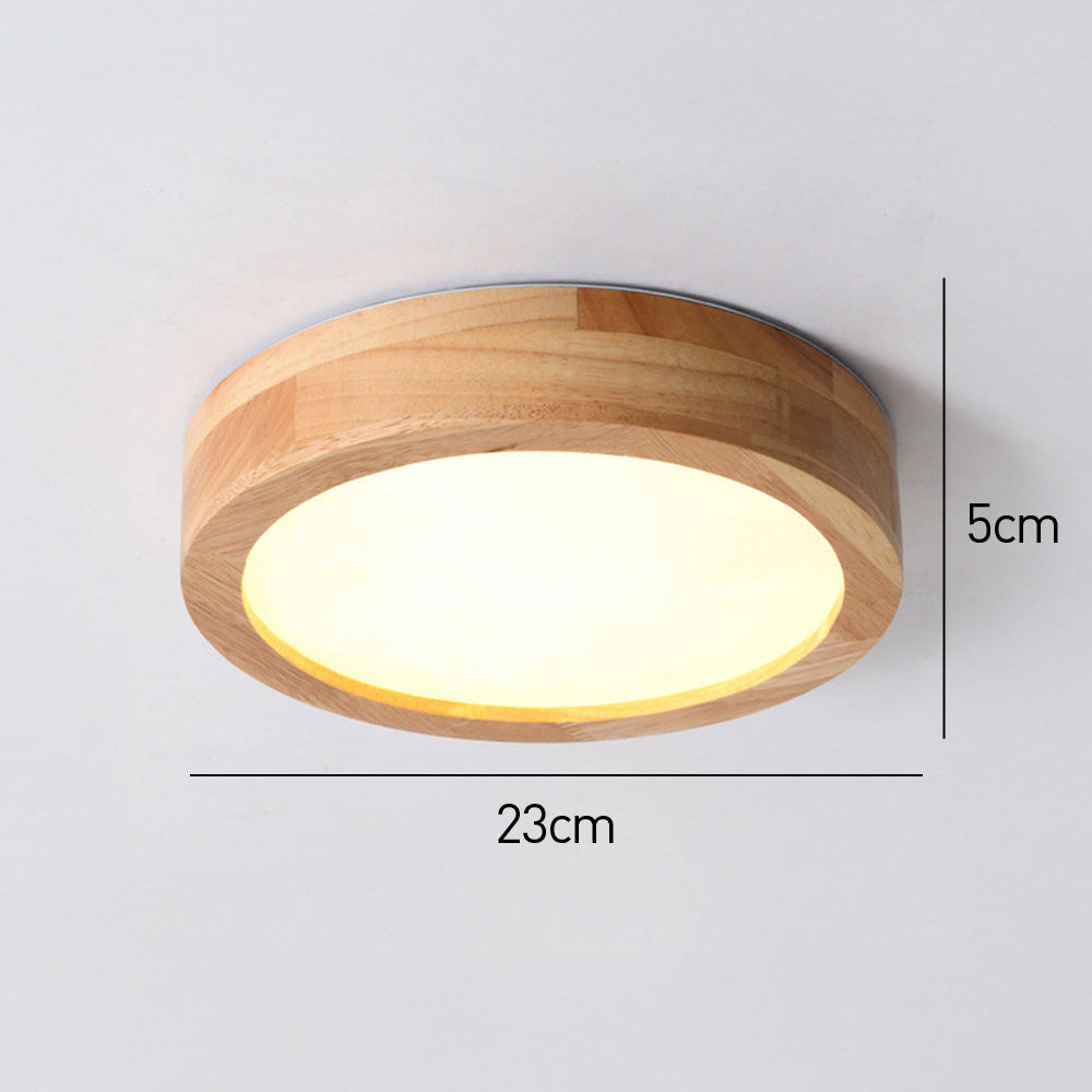 Lámpara de techo de madera con luz LED empotrada