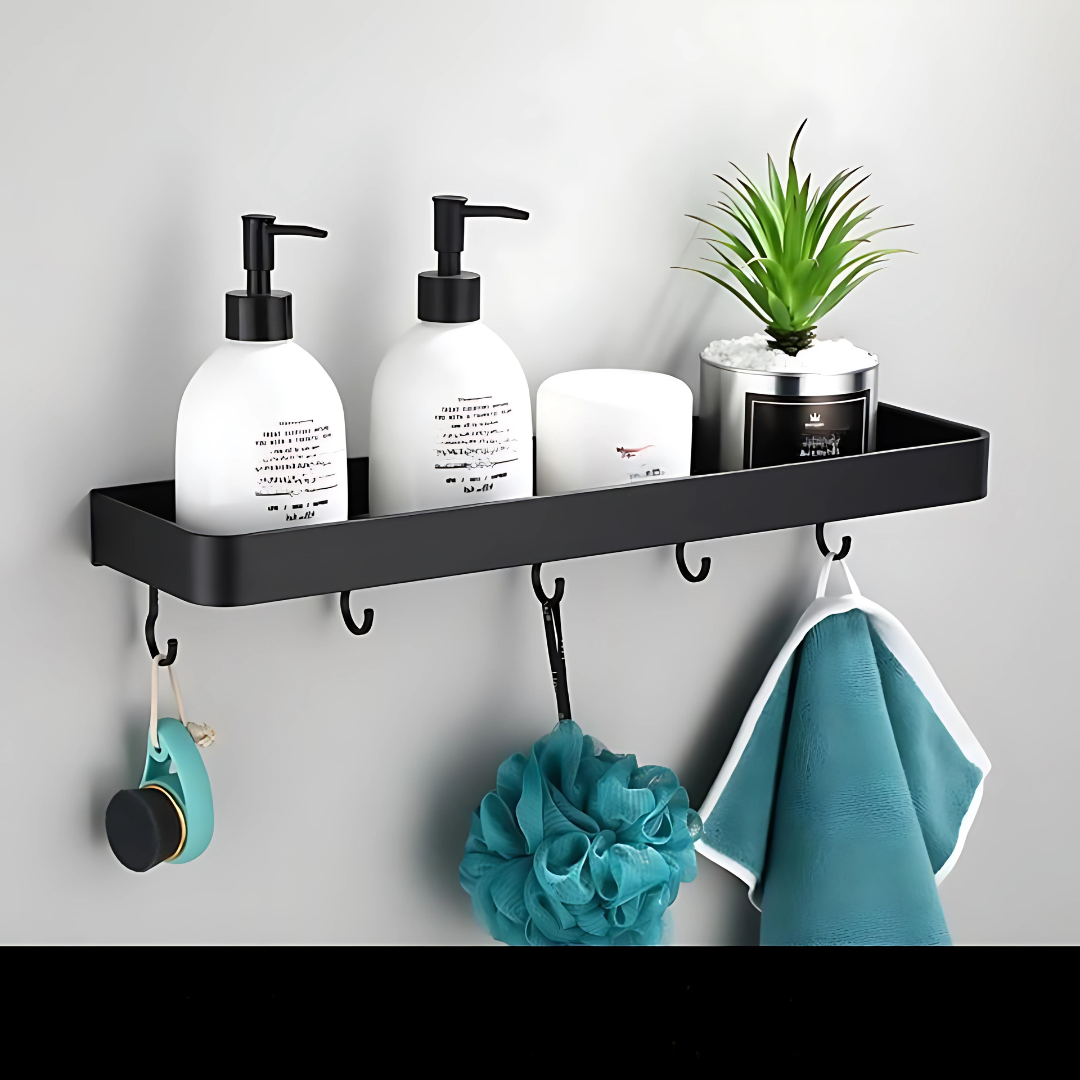 Estante de Pared de Metal para Baño Almacenamiento Moderno