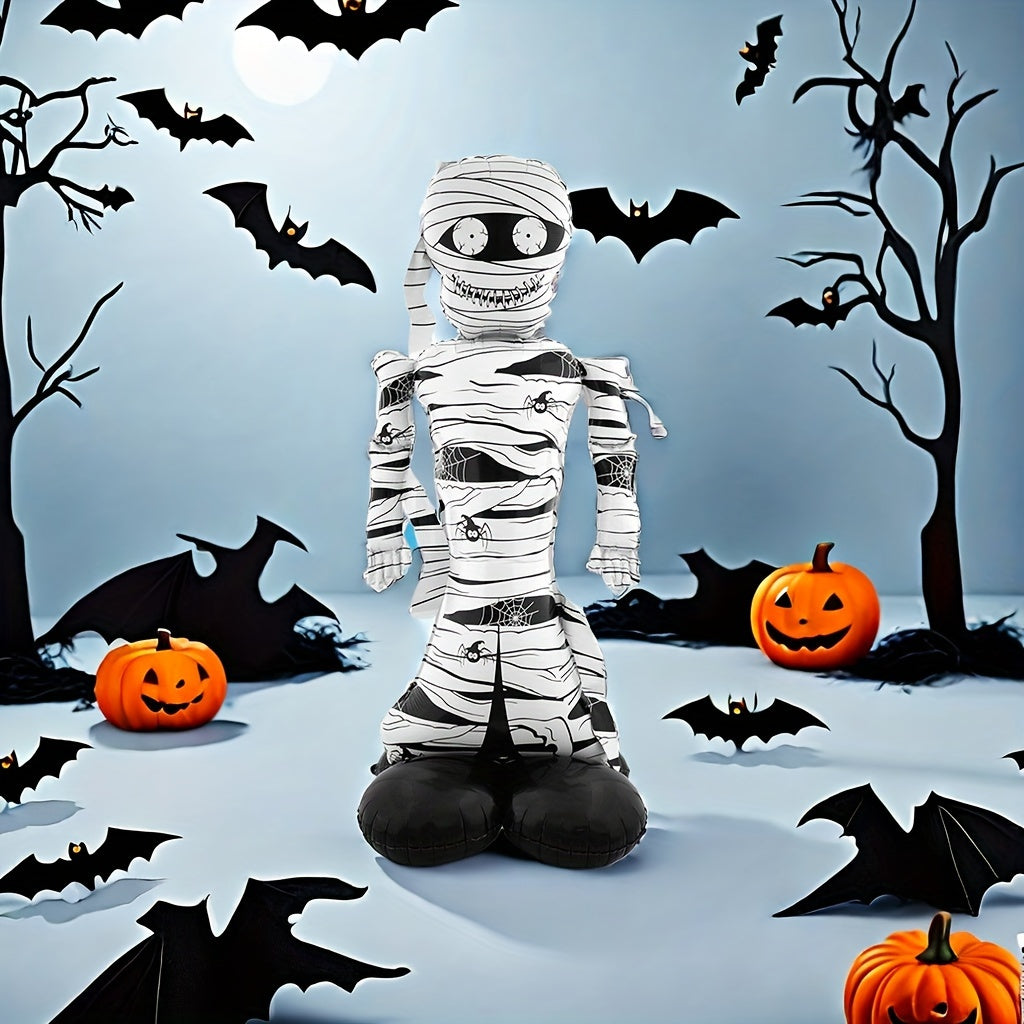 Halloweenowa dmuchana dekoracja mumii z kreskówki | Straszny wolnostojący rekwizyt