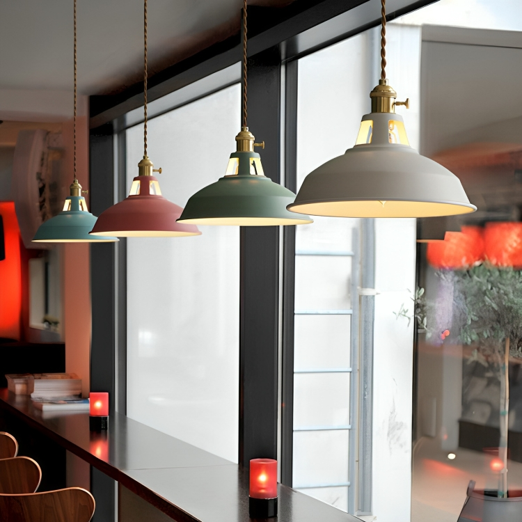Lampada a sospensione vintage industriale in metallo