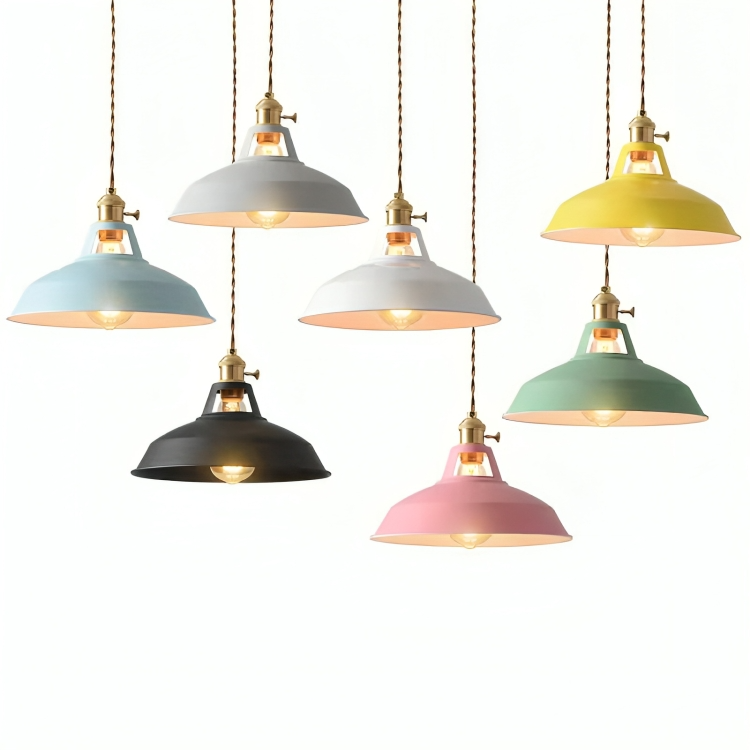 Lampada a sospensione vintage industriale in metallo