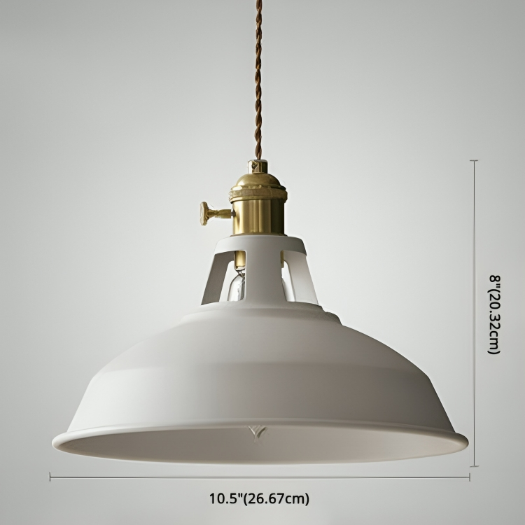 Lampada a sospensione industriale in ottone con paralume blu