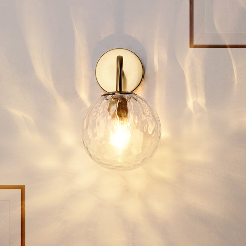 Wandlampe Modern Glas Kugel Wandleuchte Gold Finish