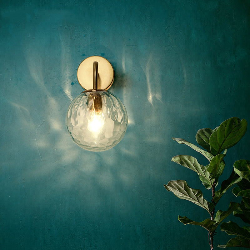 Wandlampe Modern Glas Kugel Wandleuchte Gold Finish