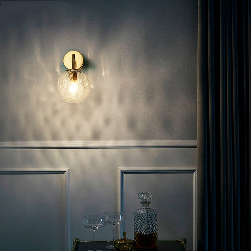 Wandlampe Modern Glas Kugel Wandleuchte Gold Finish