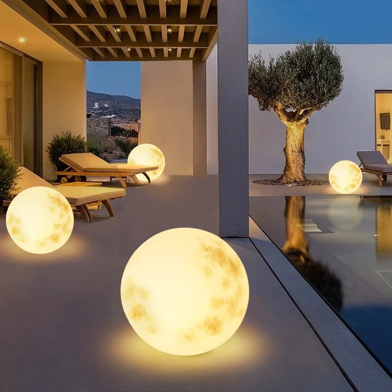 Lampada a sfera con luce lunare da giardino per esterni