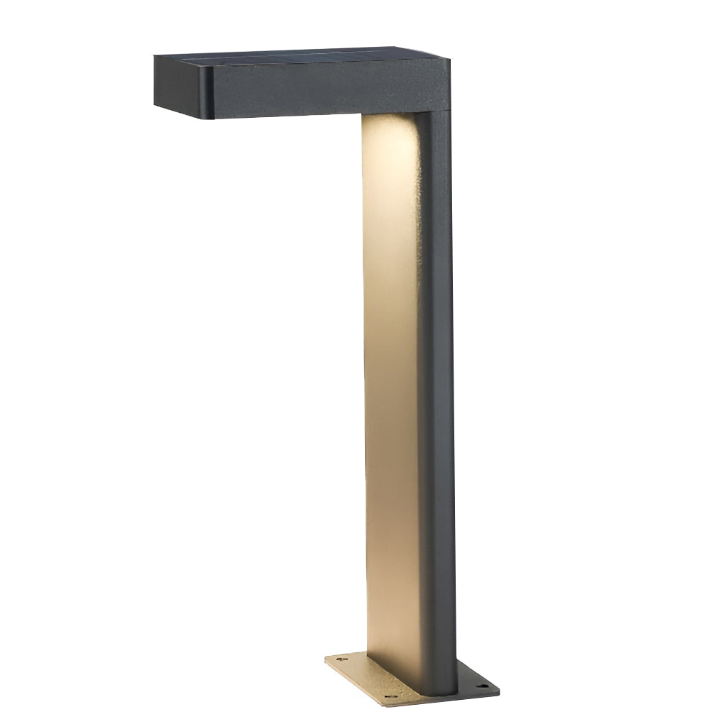 Luce solare da giardino con struttura in metallo nero