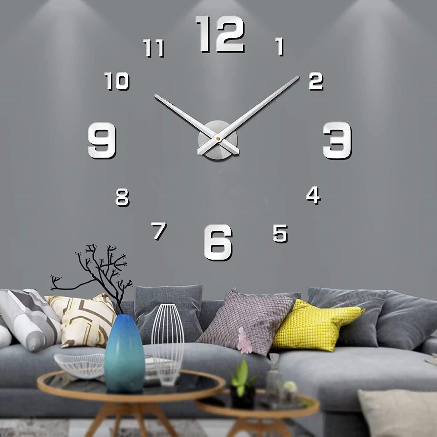 Reloj de pared grande estilo moderno para decoración del hogar