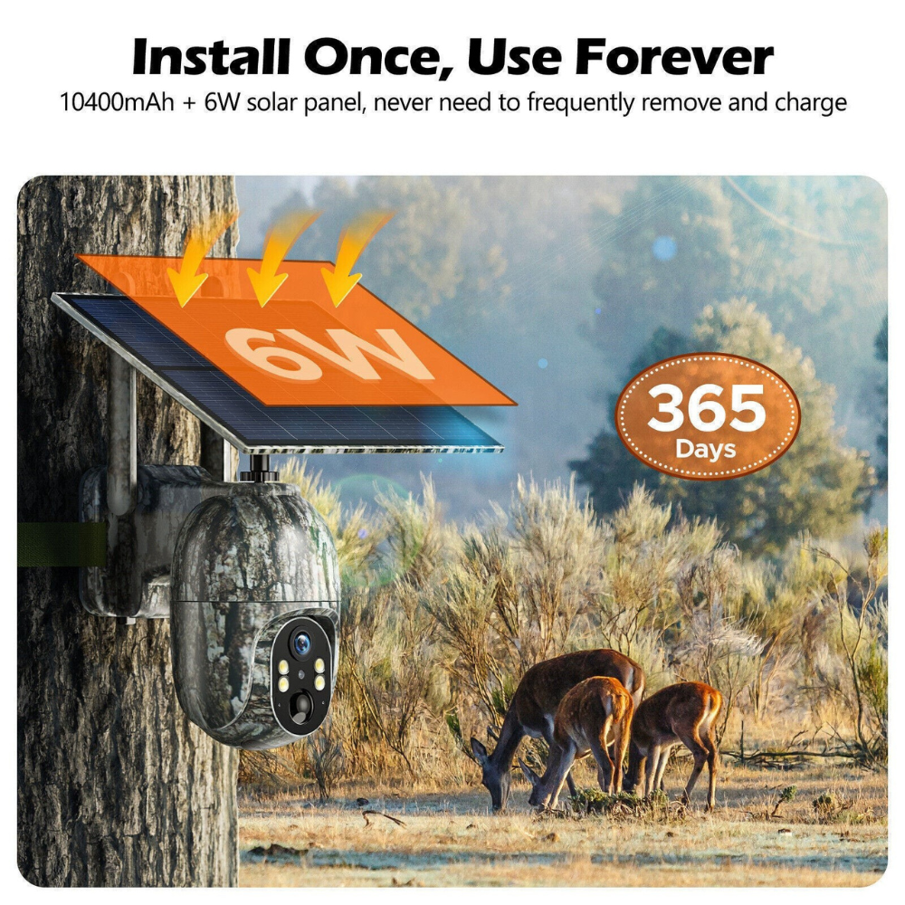 Cámara de seguridad exterior solar inalámbrica 4G HD