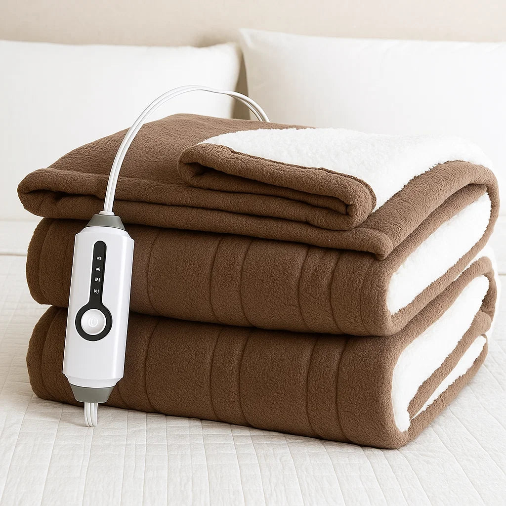 Coperta Elettrica in Pile Riscaldata Trapuntata Plaid