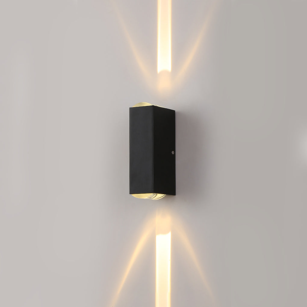 Aplique de pared LED de aluminio negro para exterior