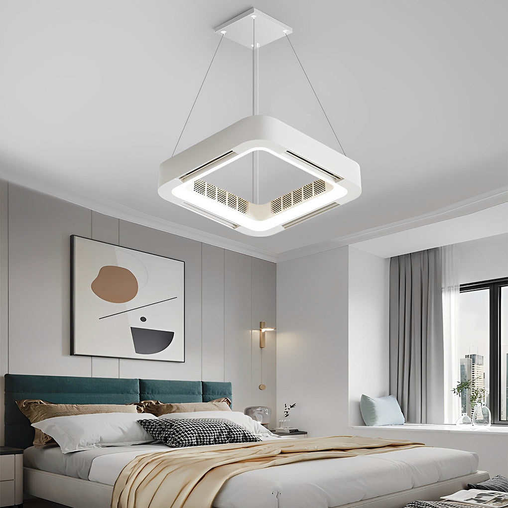 Ceiling fan light with modern bladeless design