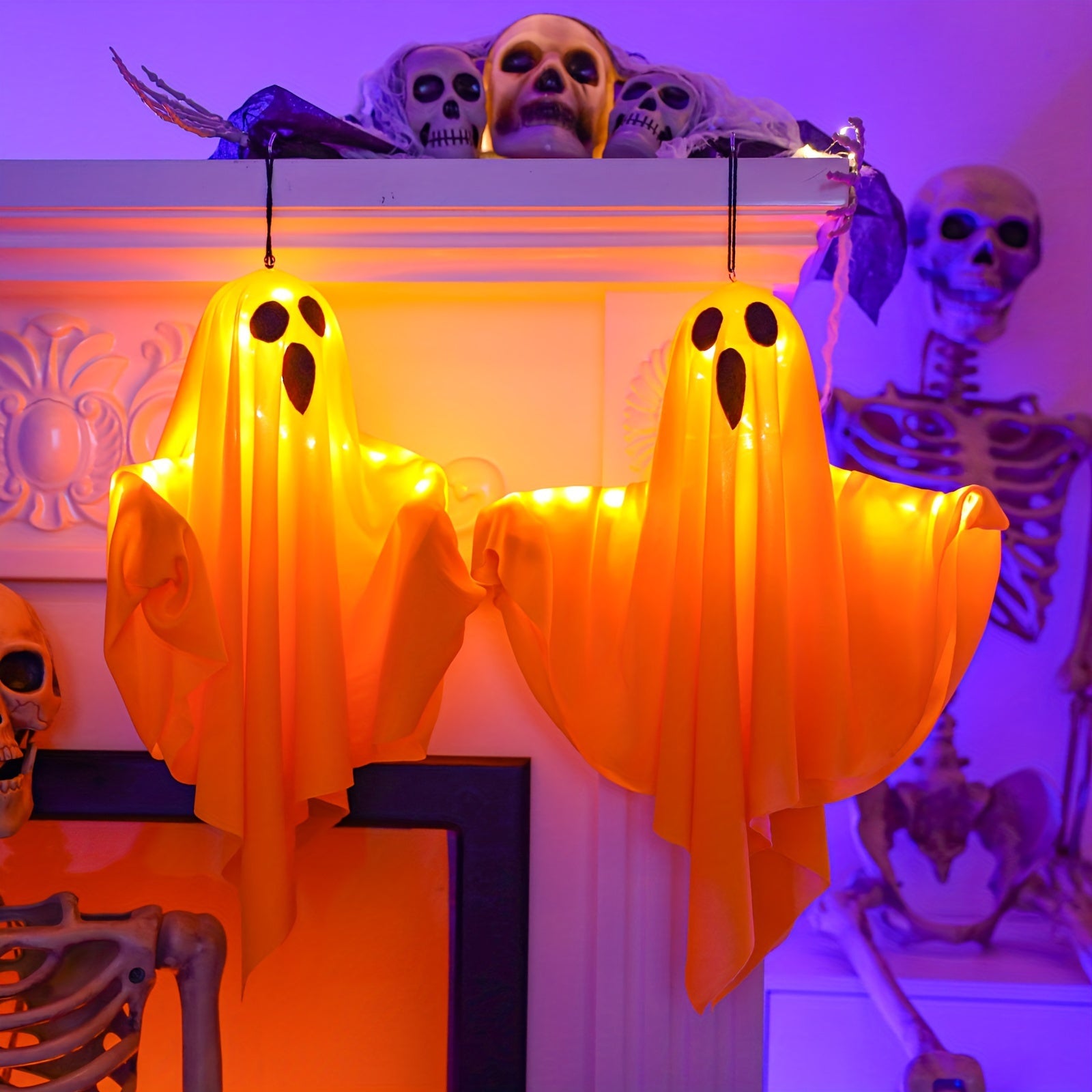 Luci di Halloween Decorazioni di Fantasmi di Tessuto Appese
