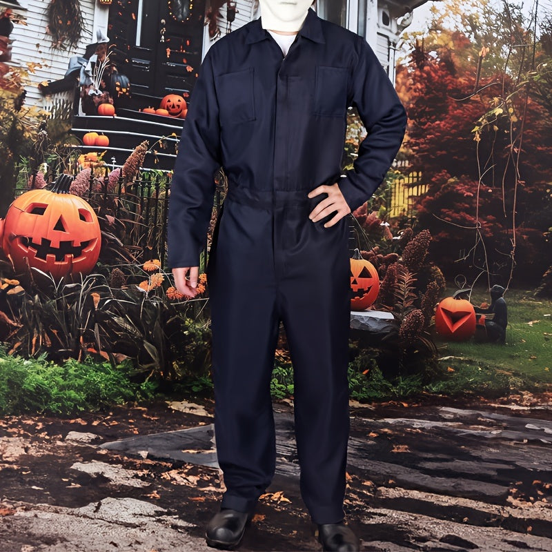 Męski straszny kostium na Halloween kombinezon | Maska z długim rękawem