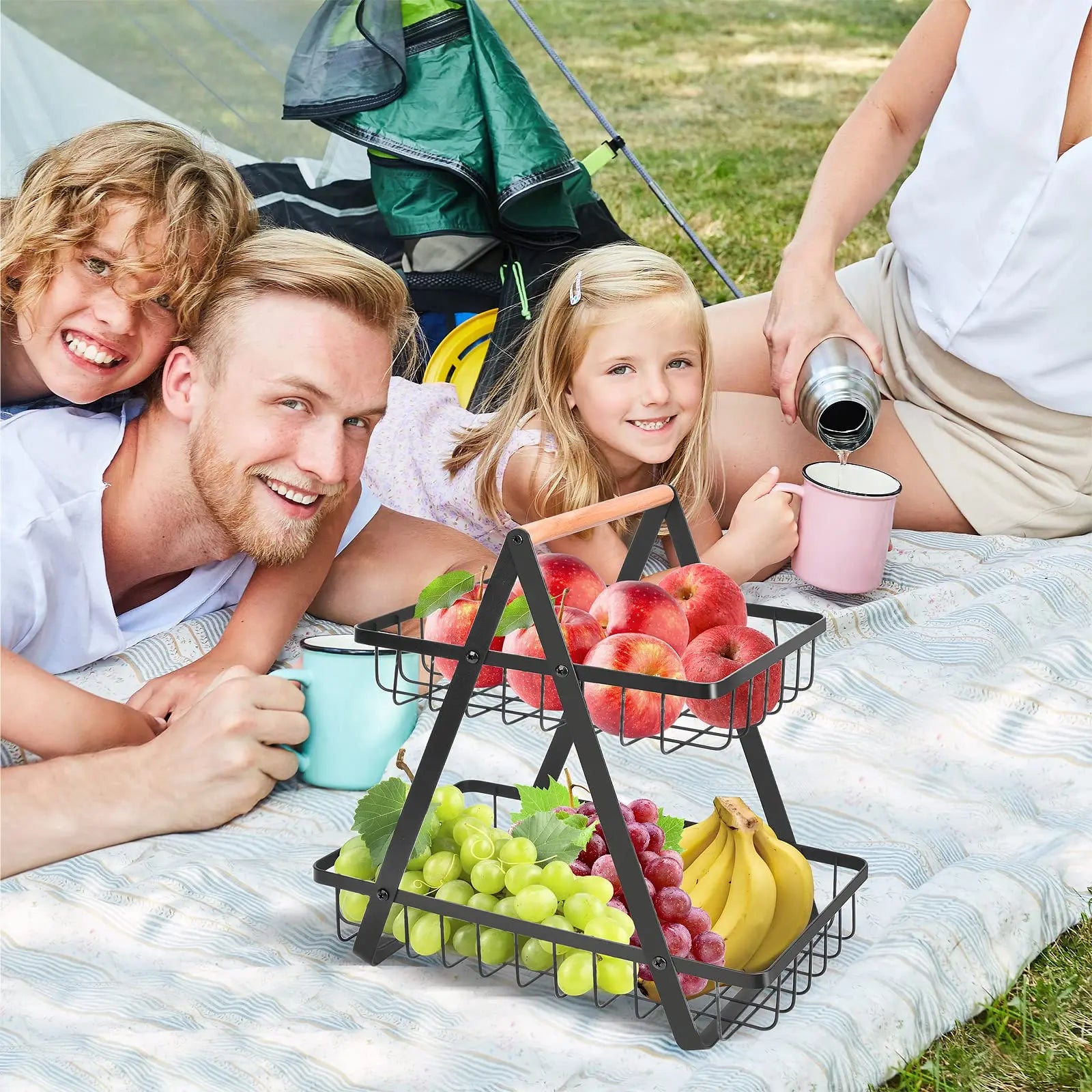 Kitchen Storage Metal Fruit Basket Stand