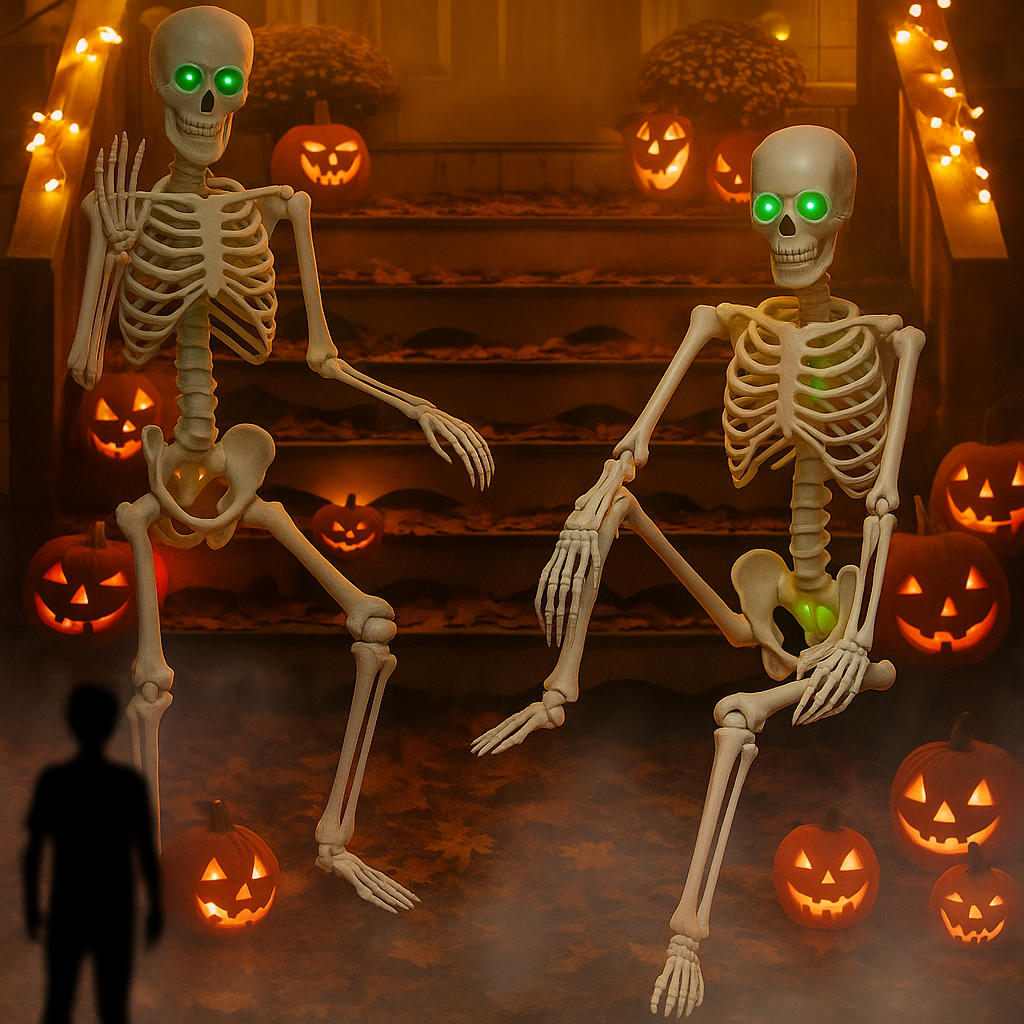 Halloween Skeleton Decoration Poseable Outdoor Display