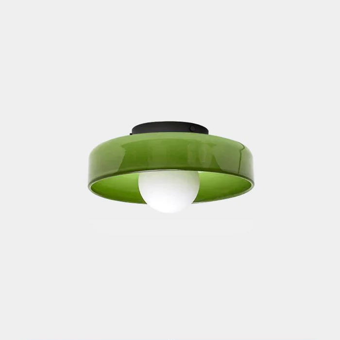Lampada da soffitto moderna con struttura rotonda in vetro