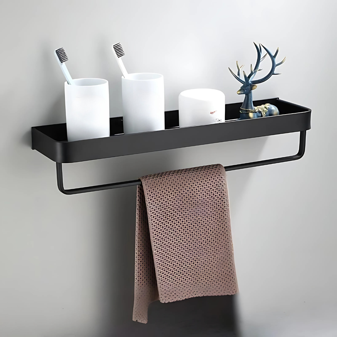 Estante de Pared de Metal para Baño Almacenamiento Moderno