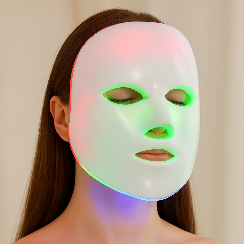Máscara facial LED con terapia de luz para el cuello