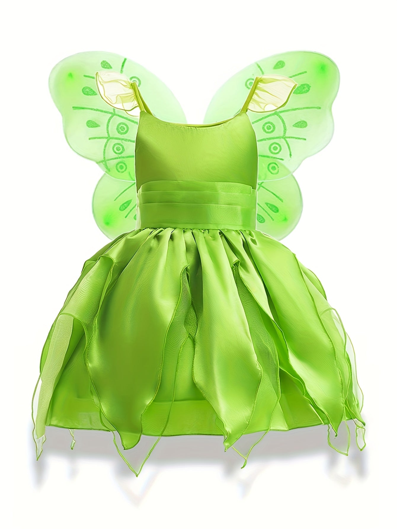Mädchen Magisches Feen Halloween Kostüm Kleid | Ärmellose Flügel
