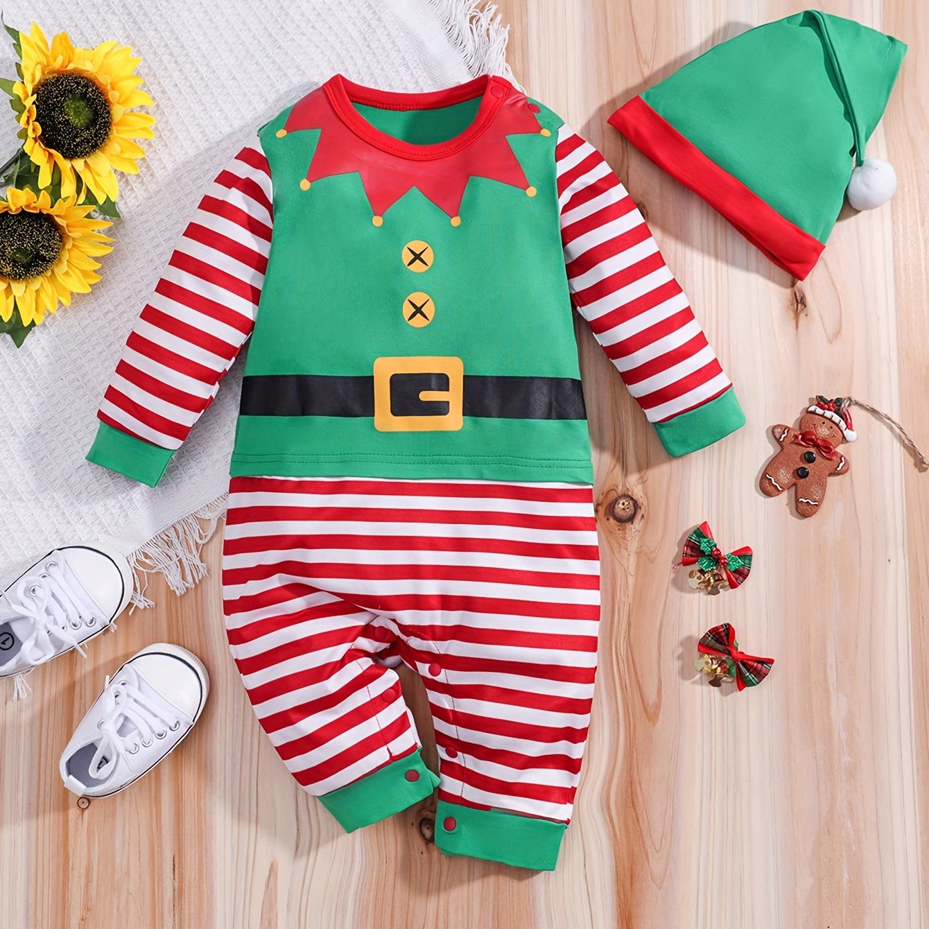 Baby Halloween Elf Kostüm Strampler | Festlicher Langarm
