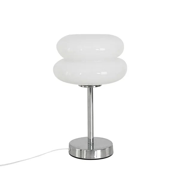 Lámpara de mesa con pantalla de vidrio retro