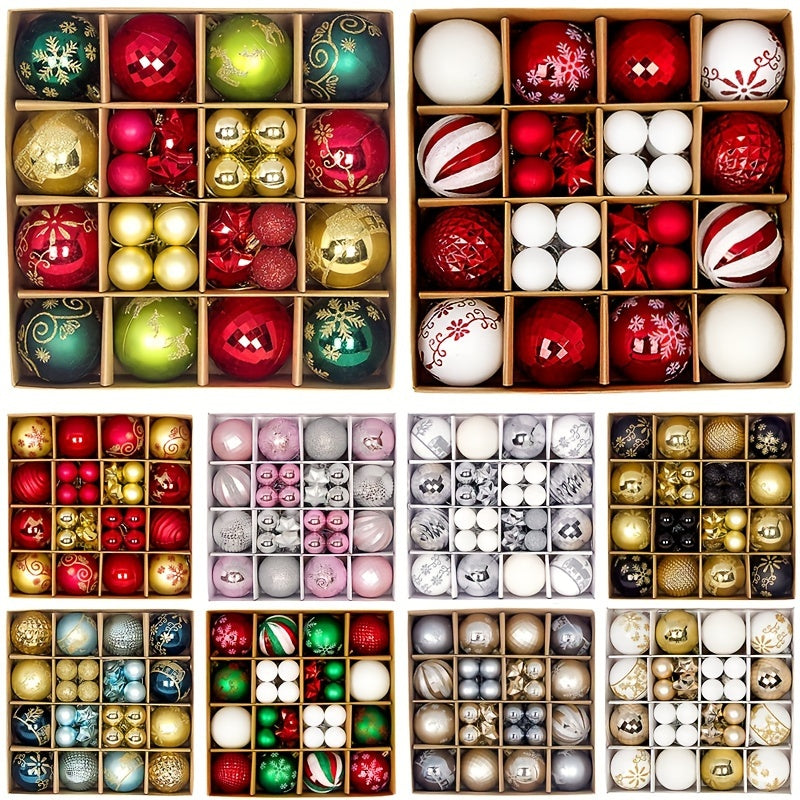 Juego de Bolas para Árbol de Navidad – Adornos Colgantes de Plástico