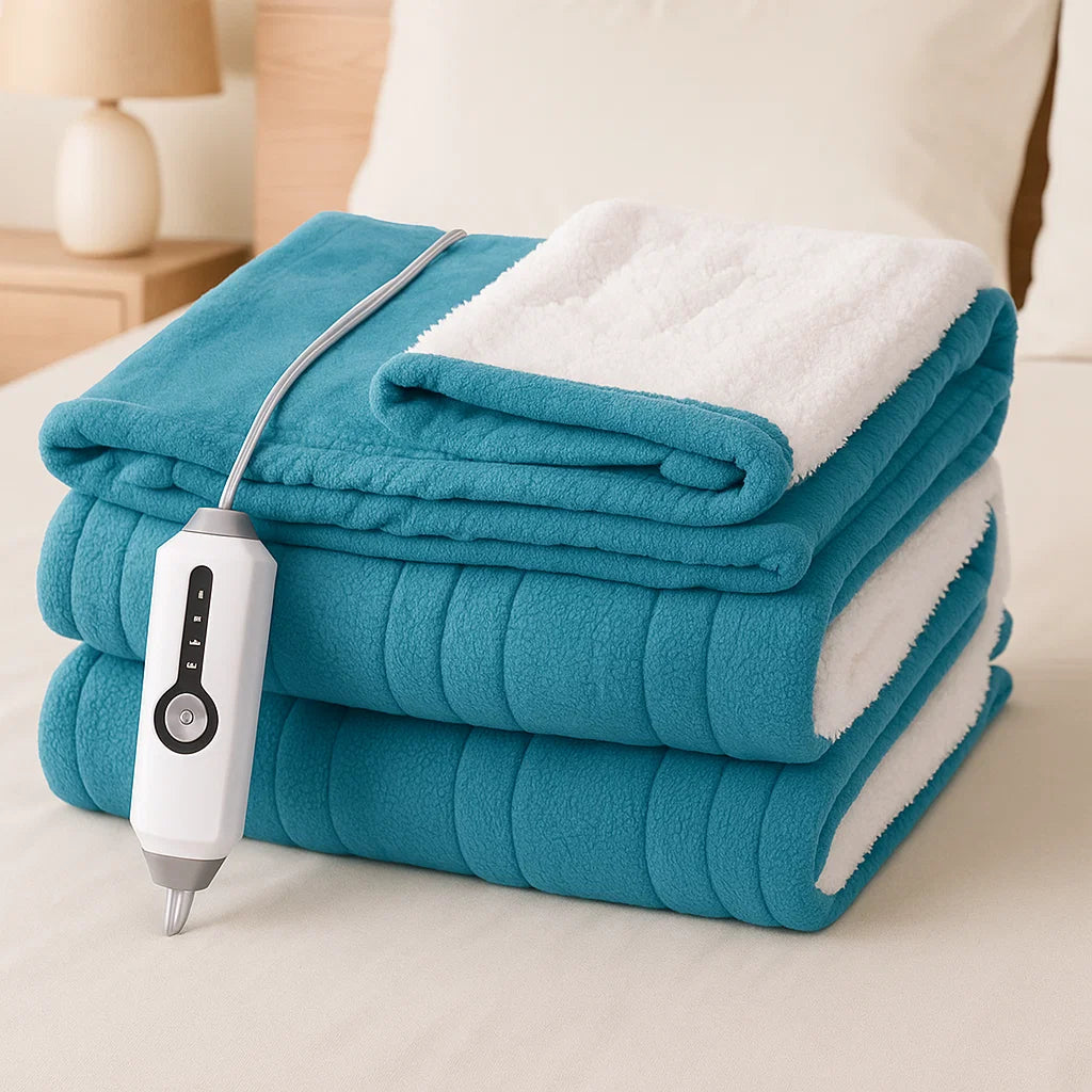 Coperta Elettrica in Pile Riscaldata Trapuntata Plaid