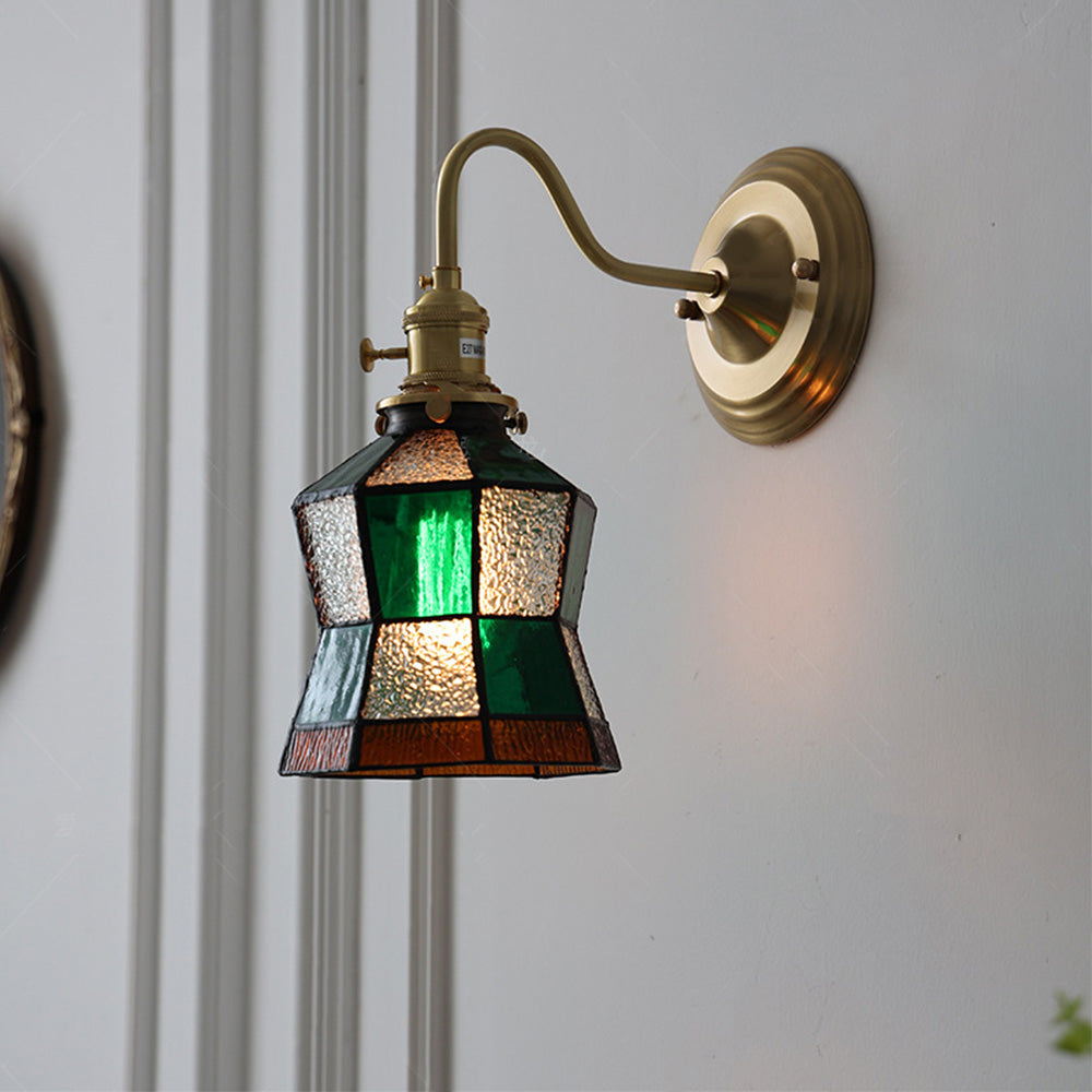 Wandleuchte mit Vintage-Glasschirm