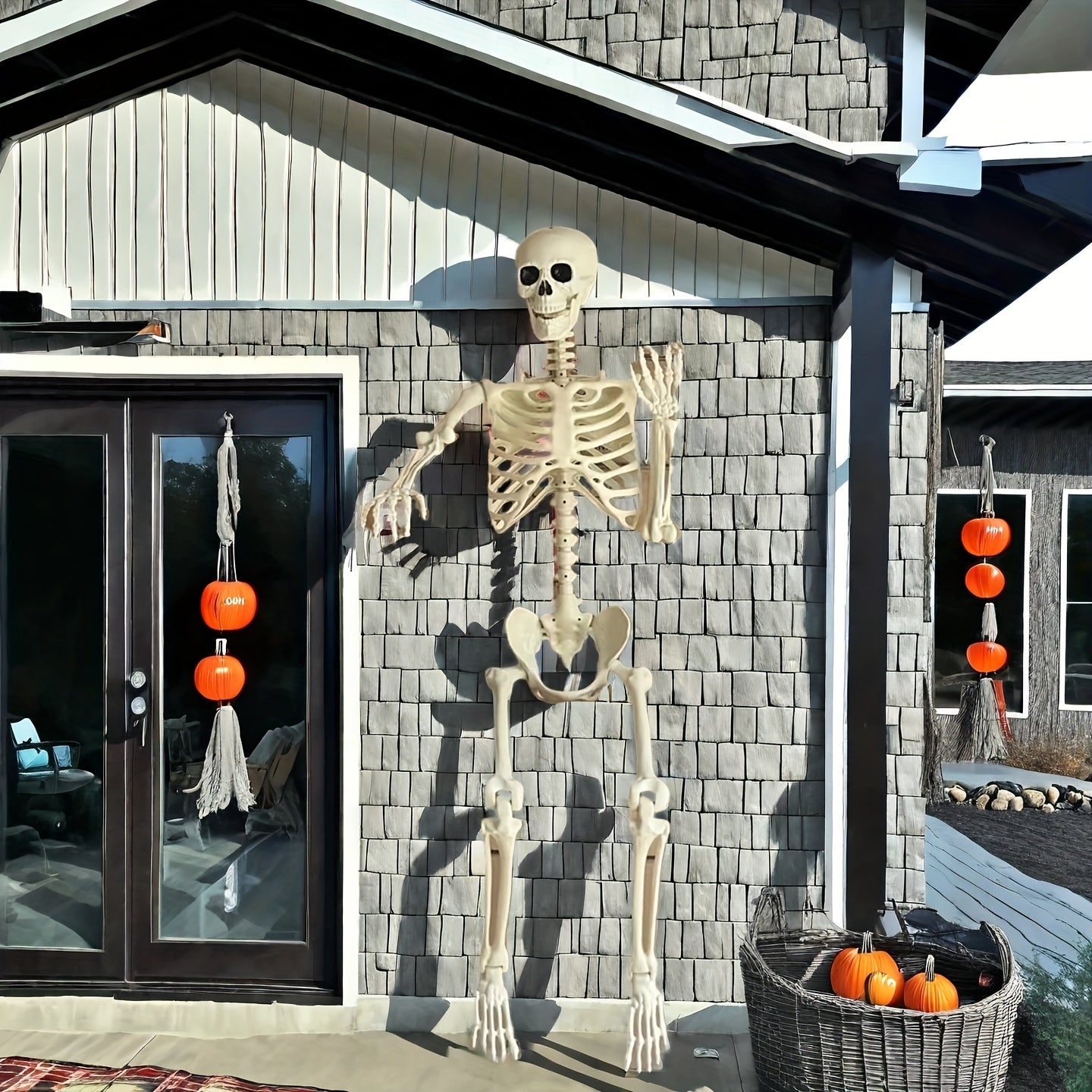 Decorazione Scheletro di Halloween Gigante da 12 Ft | Posabile per Esterni