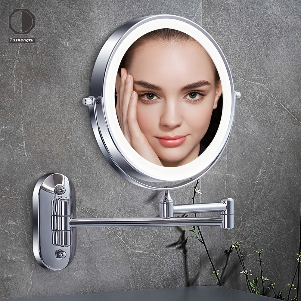 Wall Mirror with LED Light and Magnifier